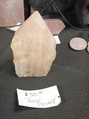 Natural Rose Quartz Point Crystal - Pink